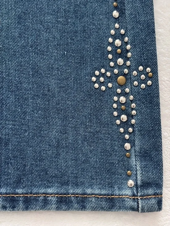 CALI 1850 Mid Rise Stud Boot Cut Frayed Waistband Jean--NWT--11/30 - Picture 9 of 15